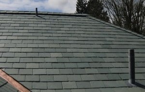 slate roofing with chimneys
